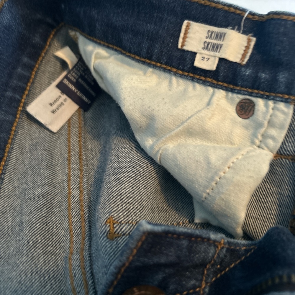 Madewell Distressed Blue Skinny Jeans - Picture 4 of 7